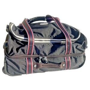 KIPLING Large Rolling Duffel Bag Black 23 Wheeled Travel Luggage Suitcase Straps